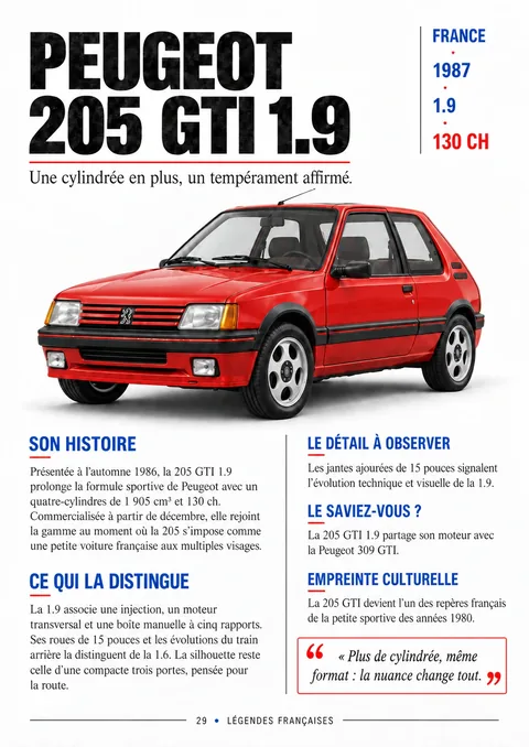 Page réelle : Peugeot 205 GTI 1.9